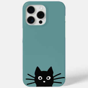 Curious Peeking Black Kitty Cat Cool Cat Lover's iPhone 15 Pro Max Case