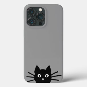 Curious Peeking Black Kitty Cat Cool Cat Lover's  iPhone 13 Pro Case