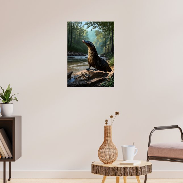 Curious Platypus by the Riverbank Poster (Living Room 3)