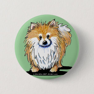Curious Pomeranian 6 Cm Round Badge