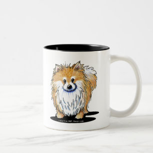 Curious Pomeranian Two-Tone Coffee Mug