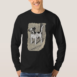 Curious Puppy Vintage Illustration T-Shirt