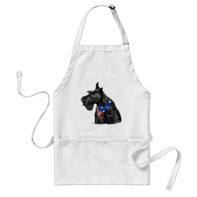 Curious Scottish Terrier Patriotic Standard Apron (Front)