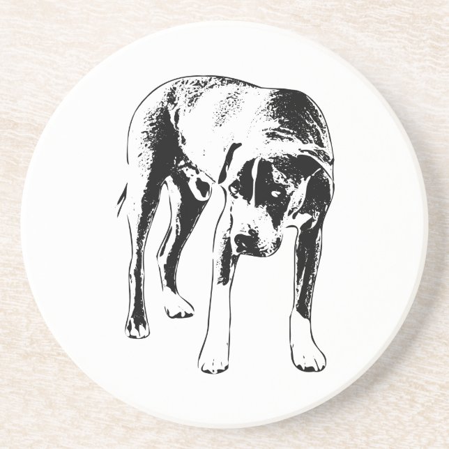 Curious Side-Eye Pitbull Mix Coaster (Front)