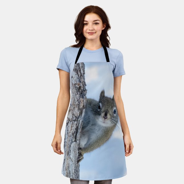 Curious Squirrel, Canadian Animal Photography Apron (Worn)
