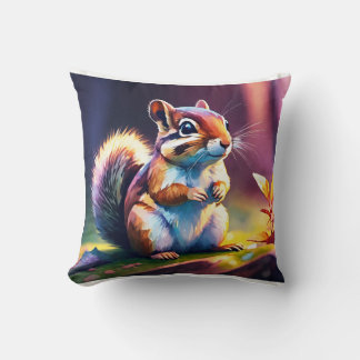 Curious Squirrel Park Adventure Throw pillows