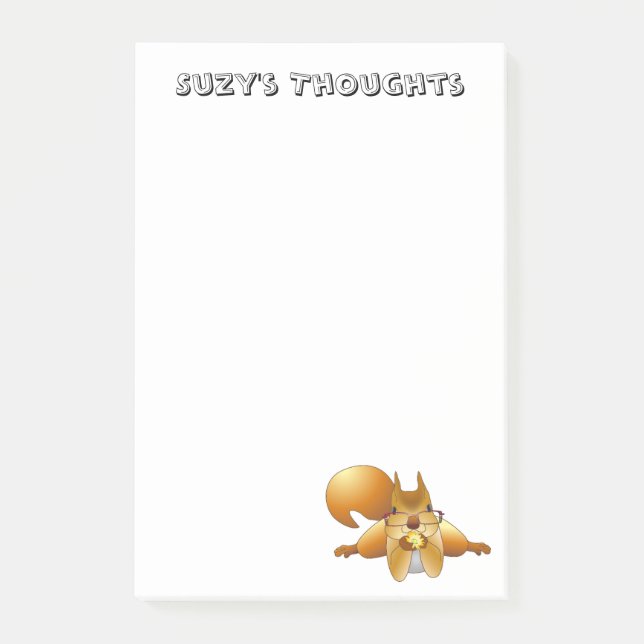 Curious Squirrel Post It Note Pad (Front)