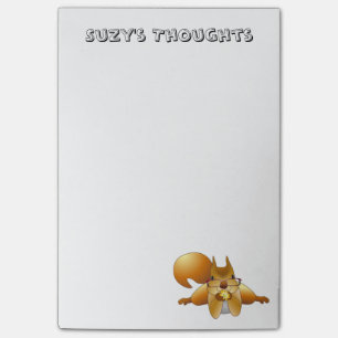 Curious Squirrel Post It Note Pad