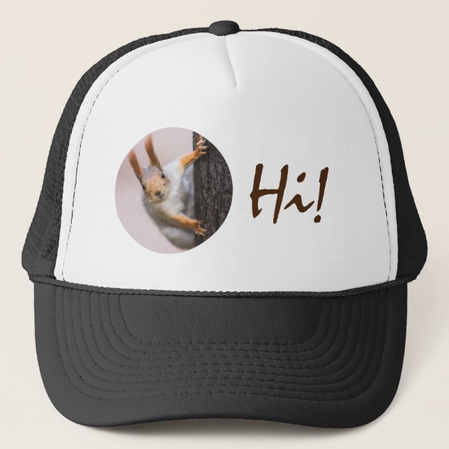 Curious squirrel trucker hat (Front)