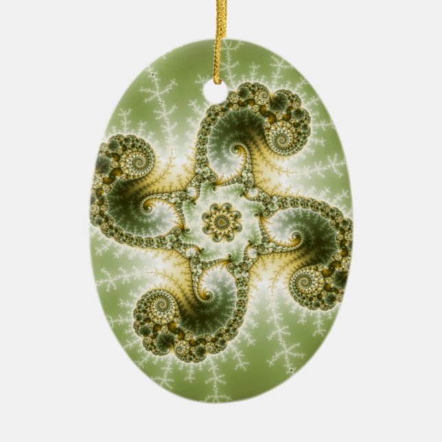 Curious Tentacles - Fractal Art Ceramic Tree Decoration (Front)