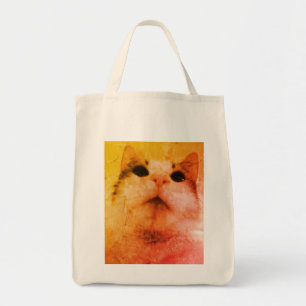 Curious Whiskers–Cat Illustration Design Tote Bag