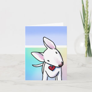 Curious White Bull Terrier Card