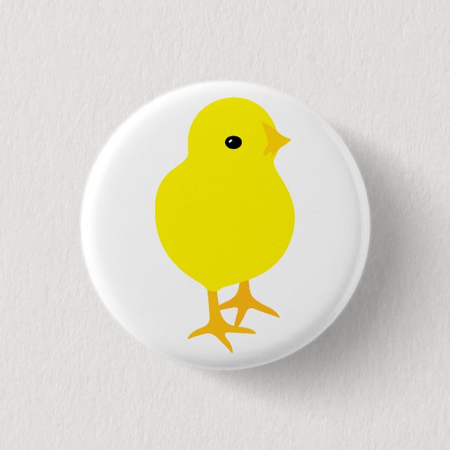 Curious Yellow Chick 3 Cm Round Badge (Front)