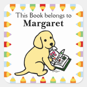 Curious Yellow Labrador Puppy Square Sticker