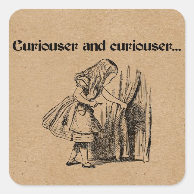Curiouser and Curiouser Alice With Key Square Sticker (Front)