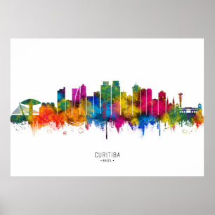 Curitiba Brazil Skyline Poster