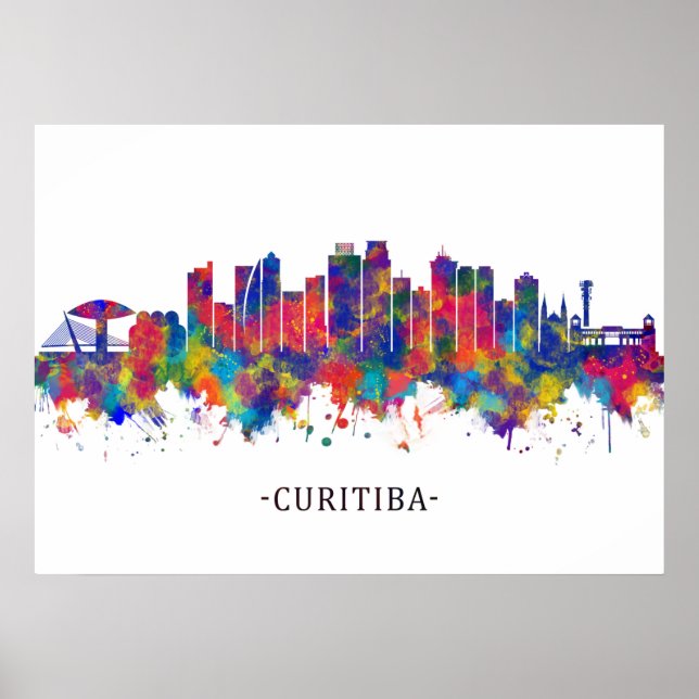 Curitiba Brazil Skyline Poster (Front)