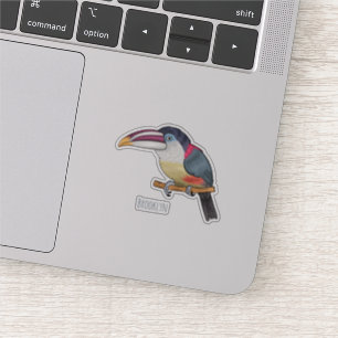 Curl crested aracari bird cartoon illustration