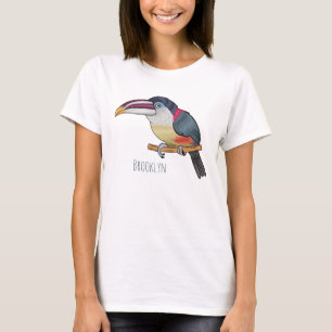 Curl crested aracari bird cartoon illustration  T-Shirt
