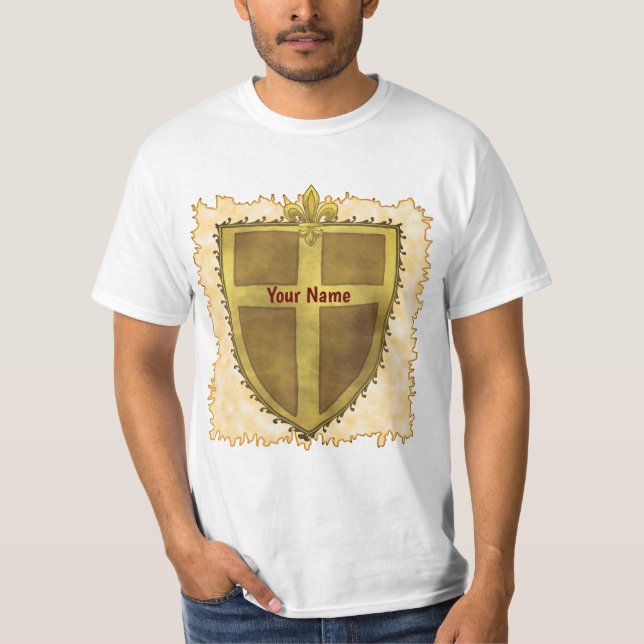 Curl Fleur De Lis Shield T-Shirt (Front)