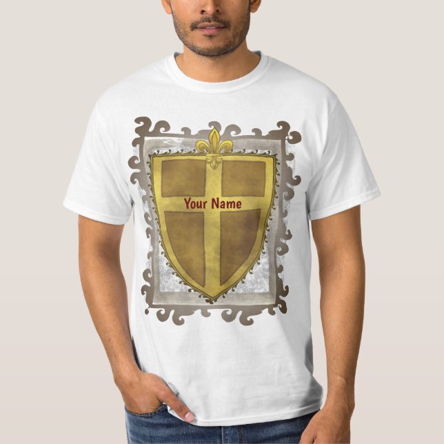 Curl Fleur De Lis Shield T-Shirt (Front)