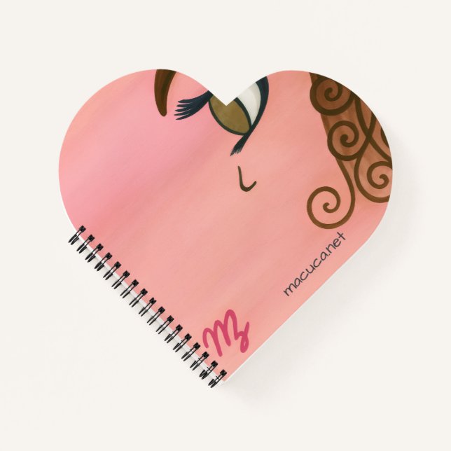 Curl Girl leftie left hand notebook (Front)