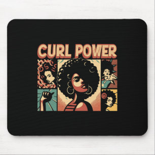 Curl Power Afro Hair Natural Hair Black History Mo Mouse Pad