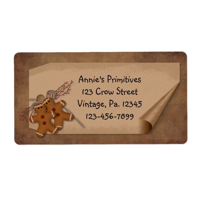Curl Tag Gingerbread Men Label (Front)