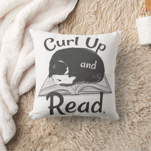Curl Up Read Cat Cool Reading Love Art Cushion