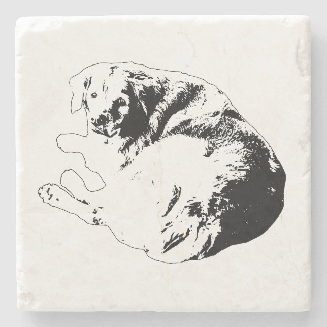Curled Calm, Shared Table Stone Coaster (Front)