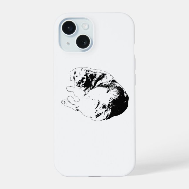 Curled Ease, Daily Calm iPhone 15 Case (Back)