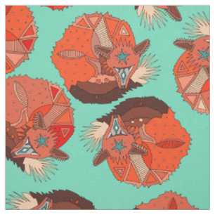 curled fox polka mint fabric