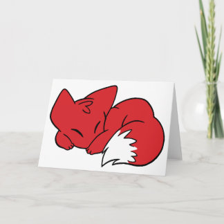 Curled Sleeping Fox Card