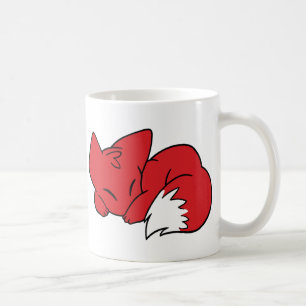 Curled Sleeping Fox Coffee Mug