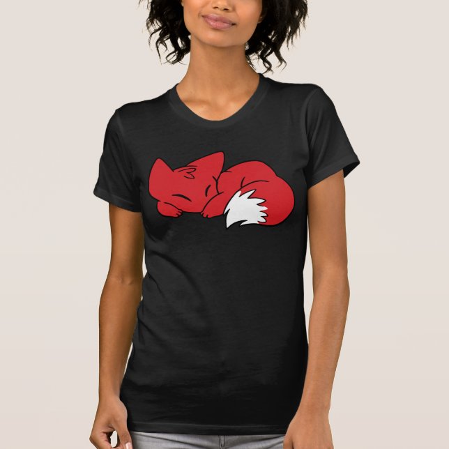 Curled Sleeping Fox T-Shirt (Front)