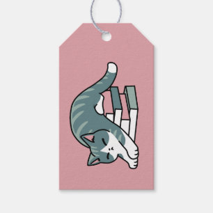 Curled Up with a Book and a Cat - Cosy Cat Reading Gift Tags
