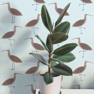 Curlew Bird Coastal Pattern Wallpaper