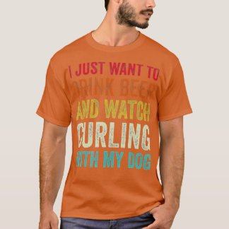 Curling and my Dog Funny Curling Fan -gigapixel-st T-Shirt