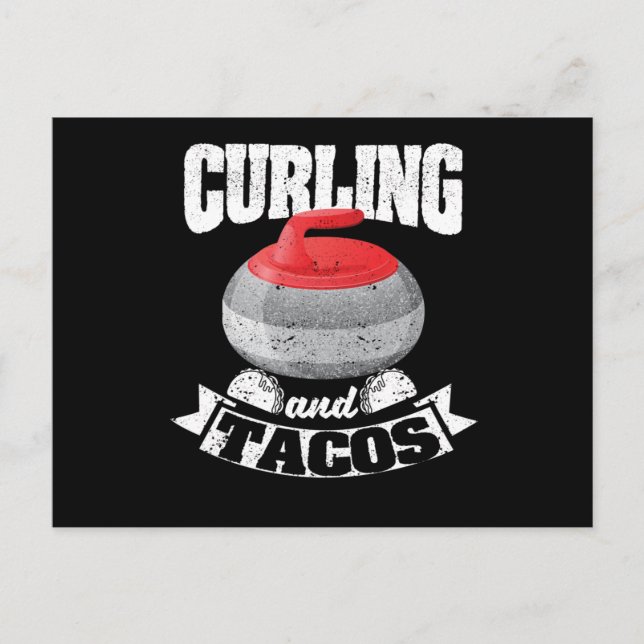 Curling and tacos Funny Mexican curlers Postcard (Front)