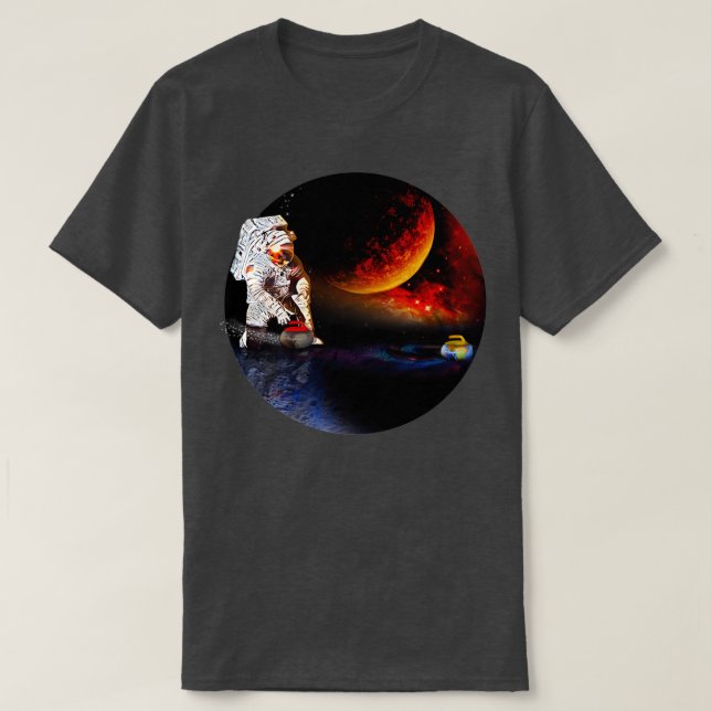 Curling astronaut T-Shirt (Design Front)