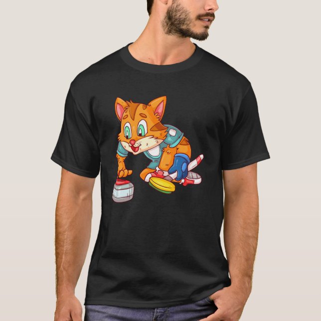 Curling cat T-Shirt (Front)