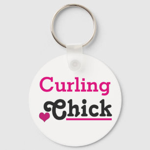 Curling Chick Key Ring