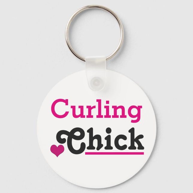 Curling Chick Key Ring (Front)