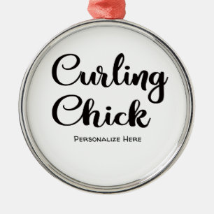 Curling Chick Ornament