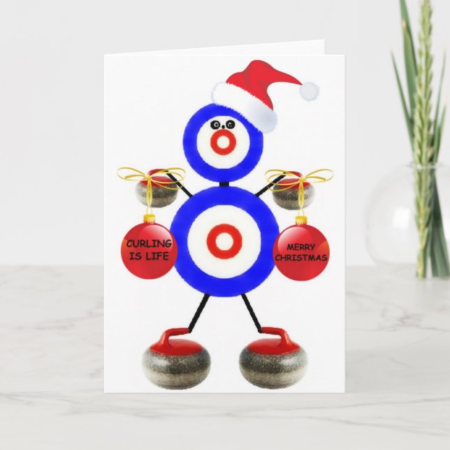 Curling Christmas Holiday Card (Front)