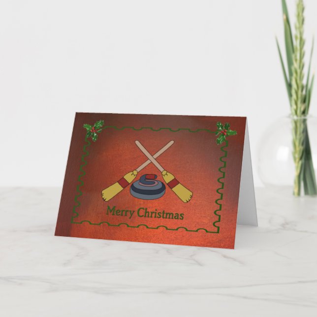 Curling Christmas Holiday Card (Front)