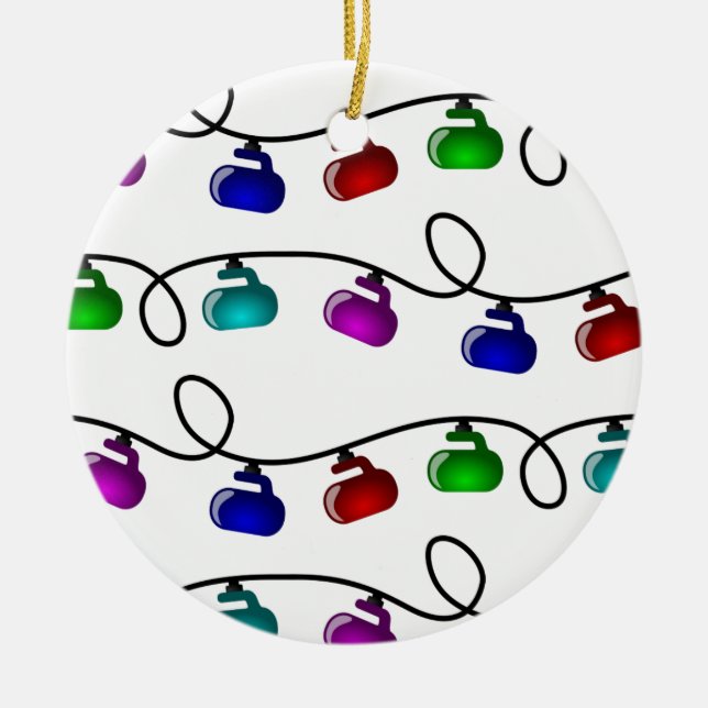 Curling Christmas Lights Ornament (Front)
