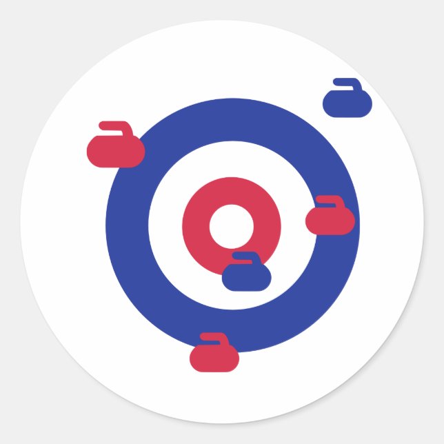 Curling field target classic round sticker (Front)