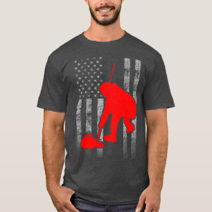 Curling Flag with Sweeper T-Shirt