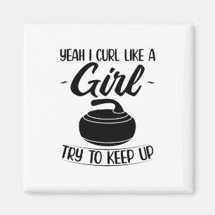 Curling gifts for girls   Curler Sports Team Coach Magnet